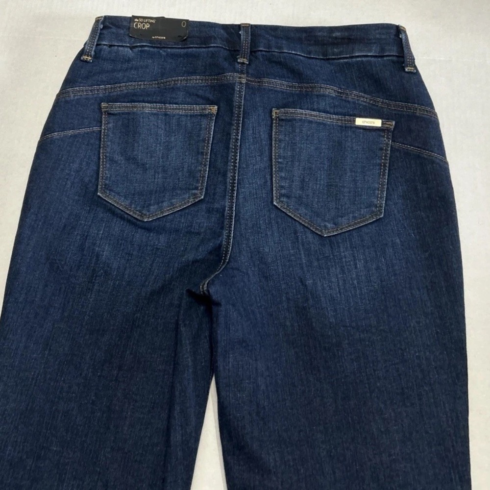NWT Chicos The So Lifting Crop Cropped Jeans Sz 4 Chicos 0‎ Dark Wash New $89 - Picture 6 of 8